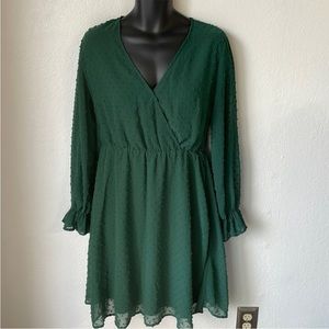 Green Swiss Dot Dress‎